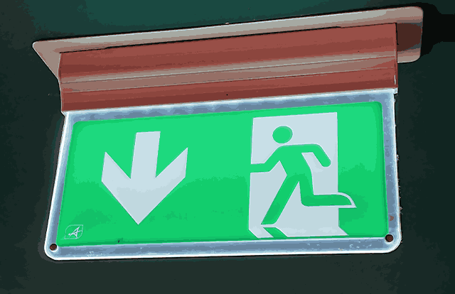 illuminated fire exit sign