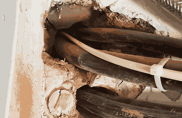 wires running through wall